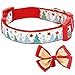 Blueberry Pet 4 Patterns Christmas Moments of Fantasy Embrace Nature Designer Adjustable Bowtie Dog Collar, Large, Neck 18