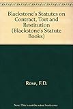 Blackstone's statutes on contract, tort & restitution