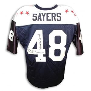 Buy Gale Sayers Autographed Hand Signed Authentic College All Star Jersey Navy Blue with White...