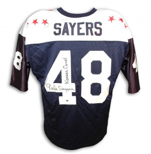 Gale Sayers Autographed/Hand Signed Authentic College All Star Jersey Navy Blue with White Shoulders
