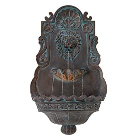 Lion Head Iron and Faux Stone Indoor Outdoor Fountain