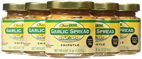 Chez Jane Garlic Spread, Chipotle, 4-Ounce Jars (Pack of 6) by Chez Jane