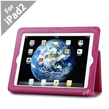 Acase (TM) 100% Genuine Leather EZ Carry Case with 3 in 1 built in Stand for Apple iPad 2 (Pink)