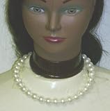 One Strand Simulated Ivory Pearls Short Chain Necklace Ear Rings for Women and Teens