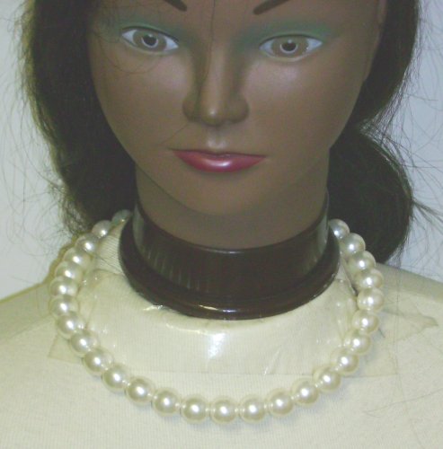 Click here to buy One Strand Simulated Ivory Pearls Short Chain Necklace Ear Rings for Women and Teens.