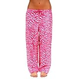 Womens Soft and Comfortable Fun Animal Print Leopard and Zebra Cotton PJ's Pajama Bottoms