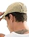 ililily Linen-Like Flat Cap Cabbie Hat Gatsby Ivy Irish Hunting Newsboy Hat, Beige, Medium