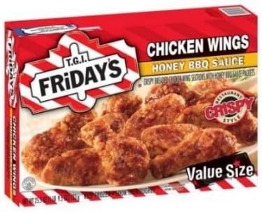 TGI Fridays Crispy Chicken Wings with Honey Barbeque Sauce, 25.5 Ounce -- 6 per case.