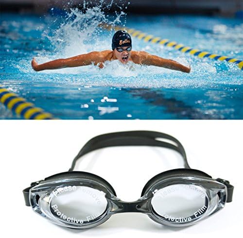 Black UV Protection Anti Fog Swimming Swim Goggle Glasses Adjustable Competition, Perfect for Adults and Teens (Adjustable)