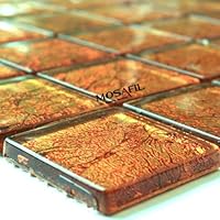 Glasmosaik Fliesen 48x48x8mm Orange Meta...