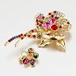 January Birthstone Rose Brooches And Pins Small