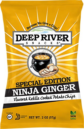 Deep River Snacks Kettle Chips, Ninja Ginger, 2 Ounce (Pack of 24)