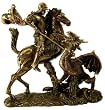 SAINT St GEORGE SLAYING THE DRAGON Real Bronze Powder Cast Statue Sculpture