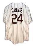 Joe Crede Autographed/Hand Signed Chicago White Sox Pinstripe Baseball Jersey