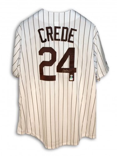 Joe Crede Autographed/Hand Signed Chicago White Sox Pinstripe Baseball Jersey