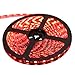 XKTTSUEERCRR 16.4ft/5M, Black PCB 5050 SMD 300LED/Roll, Red Color, Waterproof(IP65) Flexible Strip Light, DC 12V For Outdoors/ Indoors/ Car/ Truck/ Mall/ Booth/ Stage/ House Celebration Decoration + DC Connector (Power Supply Not Included)