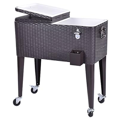 Giantex 80 Quart Cooler Cart Ice Beer Beverage Chest Party Portable