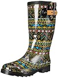 Chooka Women's Mystic Tribal Rain Boot, Black, 9 M US