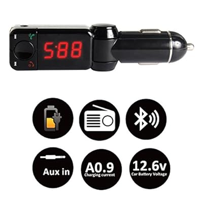 Bluetooth Car Charger, DMG High Performance LED Display Digital Wireless Bluetooth FM Transmitter, In-Car Bluetooth...