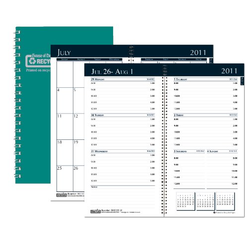 House of Doolittle Academic Weekly/Monthly Pocket Planner, 12 Months July 2011 to June 2012, 3.25 x 6.25 Inch, Monthly Indicators, Bright Green Recycled (HOD25509)