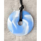Smart Mom Teething Bling Donut Shaped Pendant Necklace (Sky Blue Swirl) ~ Smart Mom Jewelry