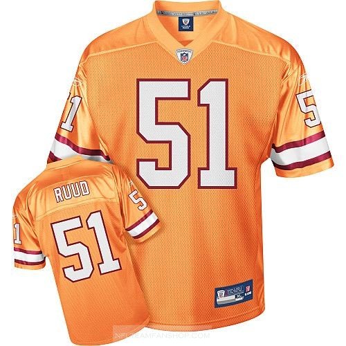 Youth Large (14-16) NFL Orange Tampa Bay Buccaneers Barrett Ruud # 51 Throwback Football Jersey
