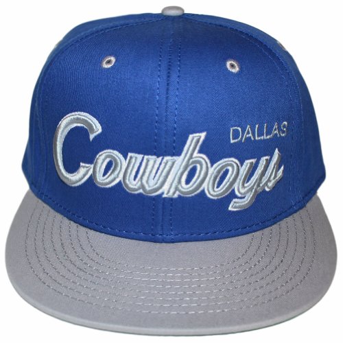Dallas Cowboys Two Tone Blue/Grey Script Snapback Adjustable Flatbill Hat