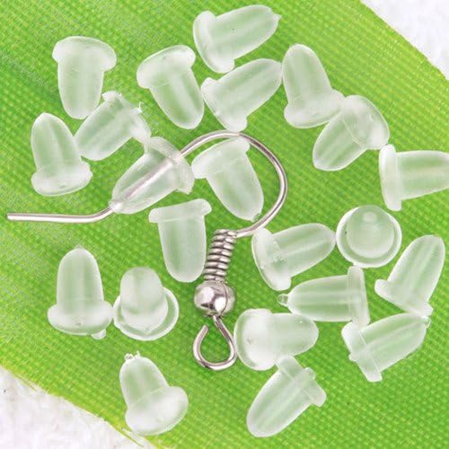 500-piece Clear Rubber Bullet Clutch Earring Safety Backs
