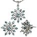 Sparkling Aquamarine Cubic Zirconia Snowflake Platinum Overlay Sterling Silver Pendant Necklace and Stud Earrings Set