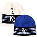Kansas City Royals New Era Stripe Knit Beanie - Officially Licensed MLB Apparel
