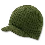 SOLID CAMPUS JEEP CAP VISOR BEANIE SKI CAP (Olive)