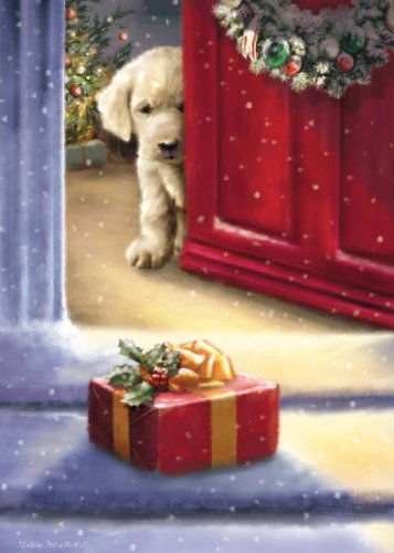 Marian Heath Boxed Christmas Cards, Puppy and Present, 15-Count (92686) On Sale
