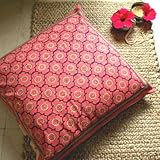 IMAGE OF India Rose ~ Floral Pink India Sari Decorative Euro Pillow Sham 27x27