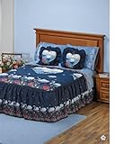 Blue Lake Bedspread Bedding Set King 9 Pcs
