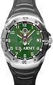 Frontier Stainless Case, Green US Army Dial w/Date, PU Rubber Strap