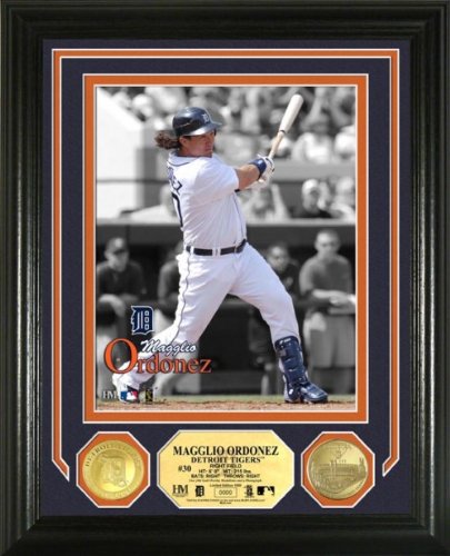Highland Mint Detroit Tigers Magglio Ordonez 24KT Gold Coin Photo Mint