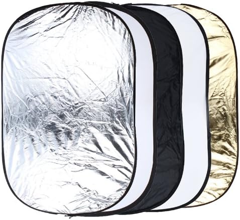 5 in 1 Portable Photography Studio Multi Photo Collapsible Light Reflector 60 x 90cm (24 x 36 inch) with Carrying Bag