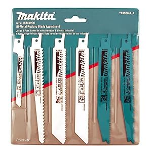 Makita 723086-A-A 6pc Recip Blade Assortment Pack by 