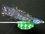NEW FLIES Nuclee-r Holographic & Glow in Dark Floating Polaris Flies Holographic & Glow in Dark Floating Head Tube & Trolling Turbulator Fly #102