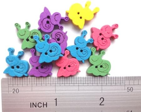 100pcs Mixed Big Wooden Buttons in Bulk Buttons for Crafts Snail Bu-40