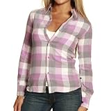 Rusty Radness Pink Juniors Flannel Button-Up