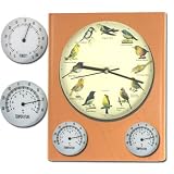 Pendule 12 Chants d'Oiseaux + Thermometre + Hydrometre
