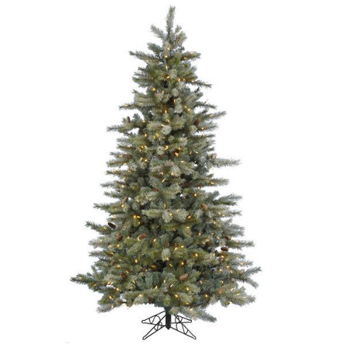 12 ft. Artificial Christmas Tree - High Definition Pine Needles and Cones - Frosted Sartell - Prelit with Warm White LED Bulbs - Vickerman A111491LED 12 ft. Artificial Christmas Tree - High Definition Pine Needles and Cones - Frosted Sartell - Prelit with Warm White LED Bulbs - Vickerman A111491LED