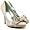 Satin Style Stiletto Heel Diamante Bow Court Shoes Champagne US Sz 6