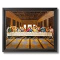 Jesus Christ The Last Supper Religious Picture Black Framed Art Print