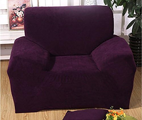 Universal Form Fit, Slip Resistant, Stylish Furniture Shield / Protector for Chair/ loveseat/ Sofa, Super Soft Plush Chair Slipcover, Purple