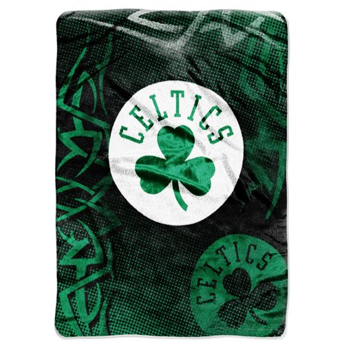 Boston Celtics NBA Royal Plush Raschel Blanket (Fierce Series) (60x80")