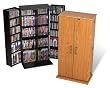 Prepac Tall Locking CD DVD Media Storage Cabinet in Oak