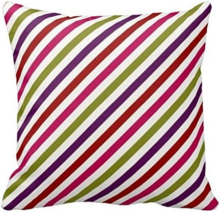 Rainbow Candy Stripe Multi Color Throw Pillow Case 18*18