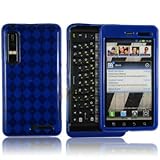 High Gloss Argyle Blue Flexible TPU Cover Skin Phone Case for Motorola DROI ....